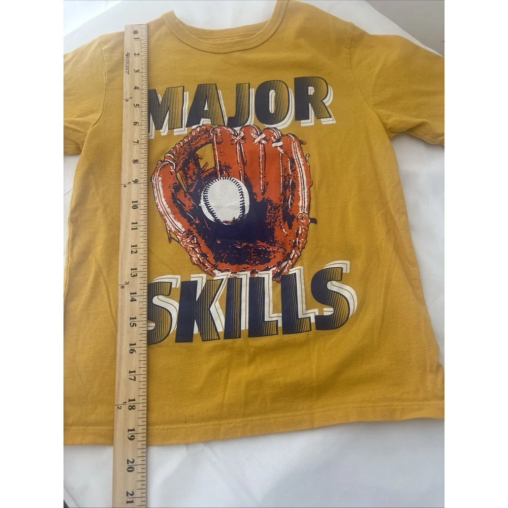 Children's Place Boys Major Skills Baseball Shirt Yellow Size M 7/8 EUC